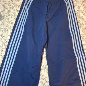 Blue Track Pants with baby blue Stripes